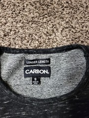 Mens Carbon Brand Longer Length Gray Tshirt Size S