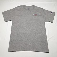 Champion Script Logo T-Shirt Men’s Medium Gray Hip Hop Hipster Sportswear Y2K