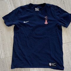 Nike US Soccer T-Shirt Navy Blue Men’s Large Athletic Cut Stars Stripes Number 1