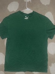 PUMA Graphic Tee Shirt Black, White, Red, Green Tennis Club Court Design, Size M