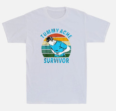 Tummy Ache Survivor Funny Saying Quote Gift Vintage Men’s Short Sleeve T-Shirt