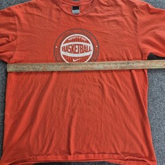 NIke Basketball T Shirt Mens XXL Orange 5 Spots Short Sleeve Graphic Tee