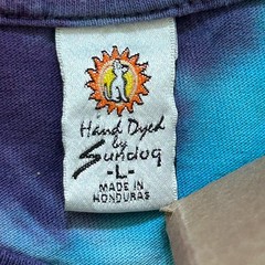 Vintage Crayola Experience Cartoon Hand Dyed Sun Dog Tie Dye T-Shirt Large