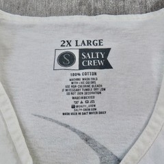 Salty Crew Shirt Mens XXL 2XL White Camo Fish Muscle Tank Top Beach Outdoor