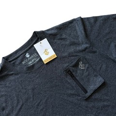NEW Rocawear Mens 2XL Gray Pocket Tee T Shirt Zip Chest Logo Casual Streetwear