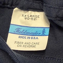 Fieldmaster Shirt Mens 2XL Blue Pocket Blank Tee T-Shirt Crewneck Made USA