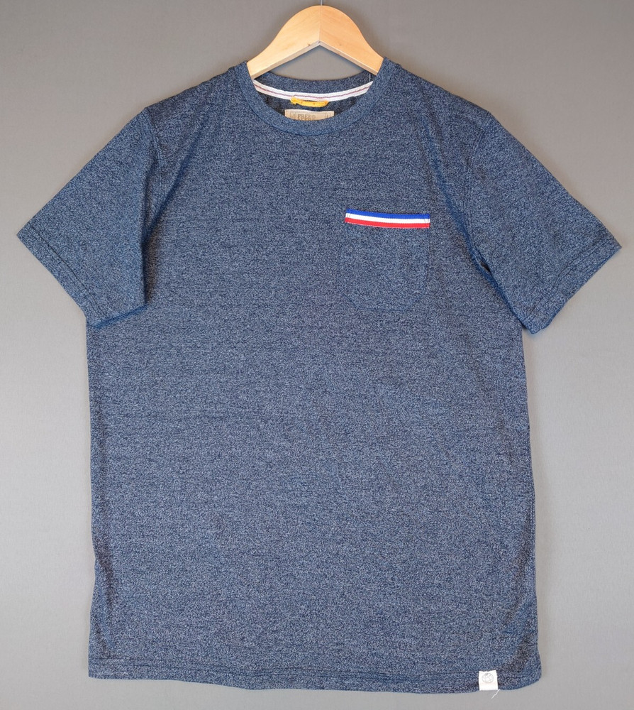 Free Planet Short Sleeve Pocket T Shirt Blue Men’s Size Medium Cotton Blend