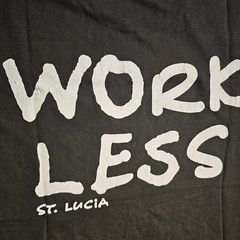 Vintage 90s Live Slow Work Less St Lucia T-shirt Mens L Goth Grunge Beach Stoner