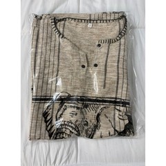 Vintage Hakuna Matata Elephant Graphic Tunic Top Tan Plaid FringeBoho Mens Small