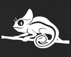 Chameleon Silhouette Branch Perched Lizard Cartoon T-Shirt