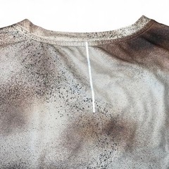 Lululemon Tan Camo Paint Splatter Square Neck Running Shirt size L-XL RARE