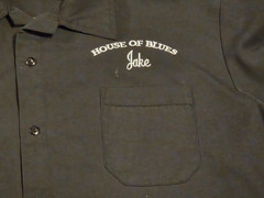 House of Blues Las Vegas Blues Brothers Jake Bowling Shirt Black White Stripe XL