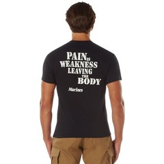 Black USMC Marines T-Shirt ‘Pain Is Weakness’ Mens Tee Shirt