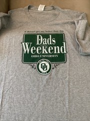 Ohio University Bobcats Dads 2014 Weekend Athens Ohio Green/gray Shirt.