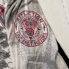 Affliction American Customs Men’s 3X L/S Native Biker Skull Shirt All Over Print