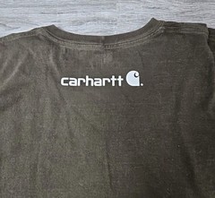 Carhartt Men Shirt X Large TALL Brown Sleeve Logo K231 Long Sleeve Pocket Shirt