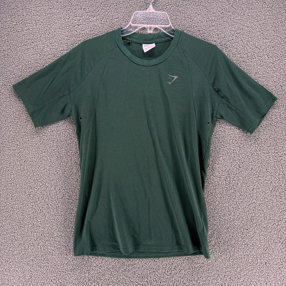 Gymshark T Shirt Men M Green Training Activewear Workout Gym Fitness Raglan