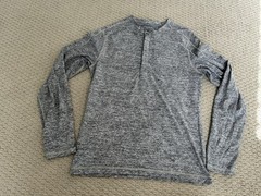 Lululemon Surge Long Sleeve Henley Space Dye Camo Black Dark Slate Size Small