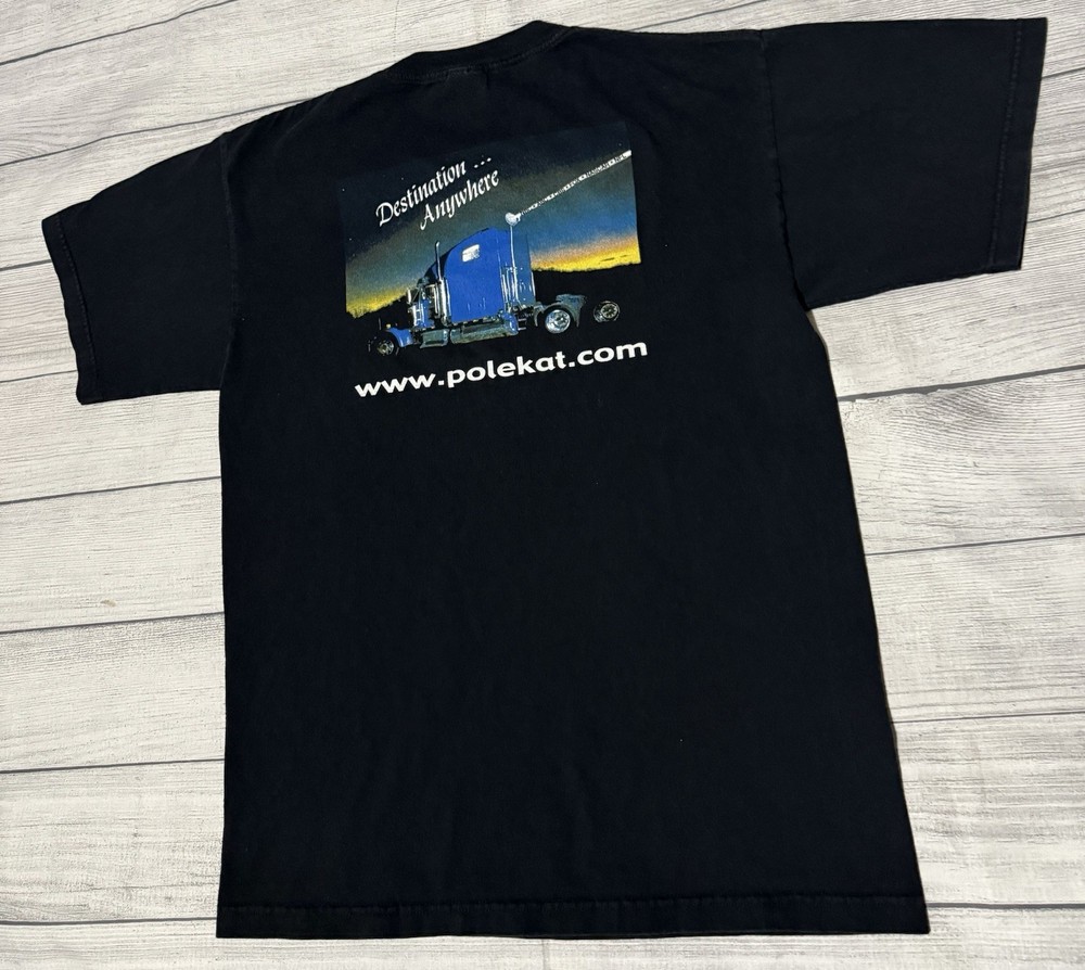 Vintage 1998 Trucker Graphic T Shirt Wireless Satellite TV Size Large OOAK Read