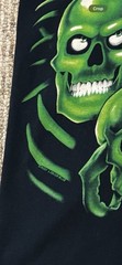 GRAIL Vintage Liquid Blue “Skull Pile” All Over Print Glow In Dark Tee Size XL