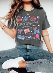 Comfort Colors Stars and Stripes Shirt 4th of July T Shirt Red White and Blue Sh