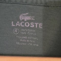 Lacoste Men’s Short Sleeve Crew Neck Logo T-Shirt Green Cotton Jersey Size 4