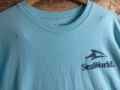 FLAW-SeaWorld Rescue Sweatshirt Mens Large Gradient Blue Marine Animal Graphic