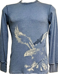 American Eagle Outfitters Vintage Fit Men’s Thermal Knit Shirt Medium Blue L/S