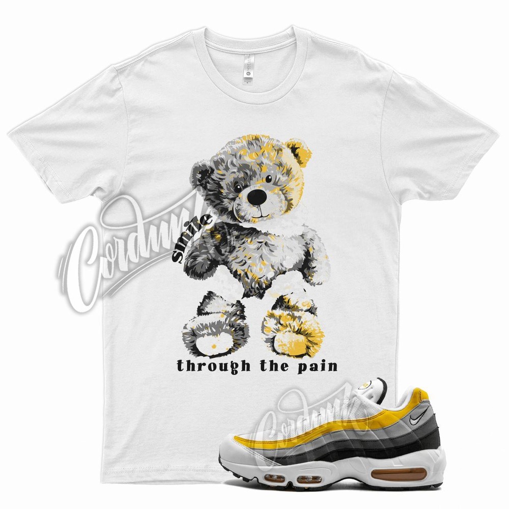 White SMILE Shirt for N Air Max 95 Dark Grey Amarillo Yellow Wolf Cool Gold