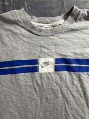Vintage Nike Long Sleeve Shirt Center Swoosh Grey/Blue Size Large