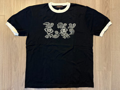 Louis Vuitton Graphic Intarsia Short Sleeved Cotton Crewneck tee shirt navy blue