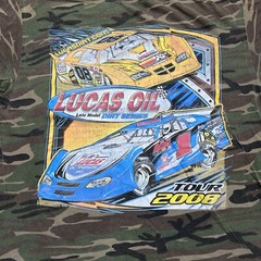 Lucas Oil Dirt Track Outlaw Late Model Dirt Track Racing Shirt Camo Size Large