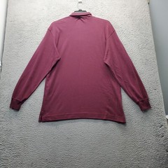 Nautica Shirt Mens M Burgundy Embroidered Logo Elastic Cuff Turtle Neck Pullover