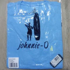 JOHNNIE O Mens L LARGE T SHIRT MALIBLU PALM PARADISE GOLF AQUA DALE 2.0 TEE