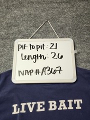 Vintage Live Bait Long Sleeve T-Shirt Blue Fishing Graphic Adult Men’s Tee XXL