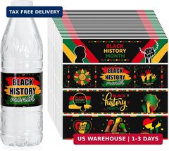 140 Pcs Black History Month Water Bottle Labels, 8.6″ x 2″ Waterproof Freedom Da