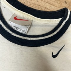 Vintage 90s Nike Single Stitch Central Swoosh Ringer T-Shirt – Made in USA Large