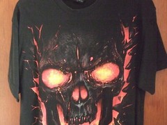 RARER SPIRAL DIRECT LAVA SKULL T SHIRT .LARGE SIZE.