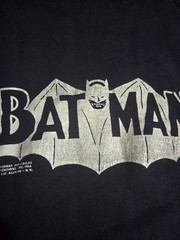 vintage 1966 DC Comics Medium Batman sweatshirt featuring a classic logo.
