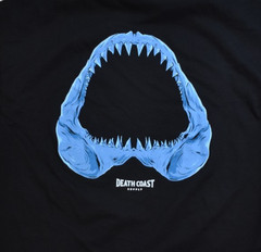 Death Coast Supply Company Mens Shark Jaws Bite Black Shirt New S-3XL