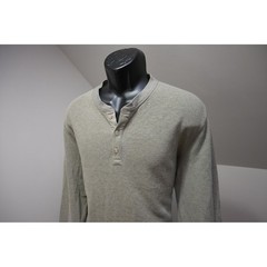 Eddie Bauer Thermal Henley Shirt Mens Large Olive Green Long Sleeve Excellent
