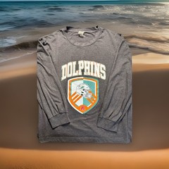 Miami Dolphins Long Sleeve Shirt Large Gray NFL GameDay Couture