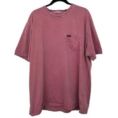 Pendleton T Shirt XXL Mens Pink Cowhide Leather Trim Pocket Short Sleeve Cotton