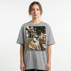 English Bulldog Bandana Iced Latte NYC Night Street Unisex T-Shirt Funny Tee