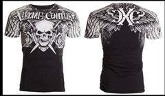 XTREME COUTURE by AFFLICTION Black White NINER Short Sleeve Slim Fit T-shirt NWT