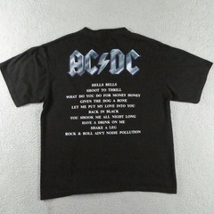 Vintage AC/DC Back In Black Shirt XL Black Band Tour Graphic Tee Double Sided