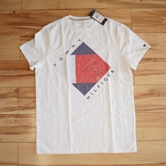 Tommy Hilfiger Men’s Short Sleeve Crew-Neck Stripe Tee T-Shirt
