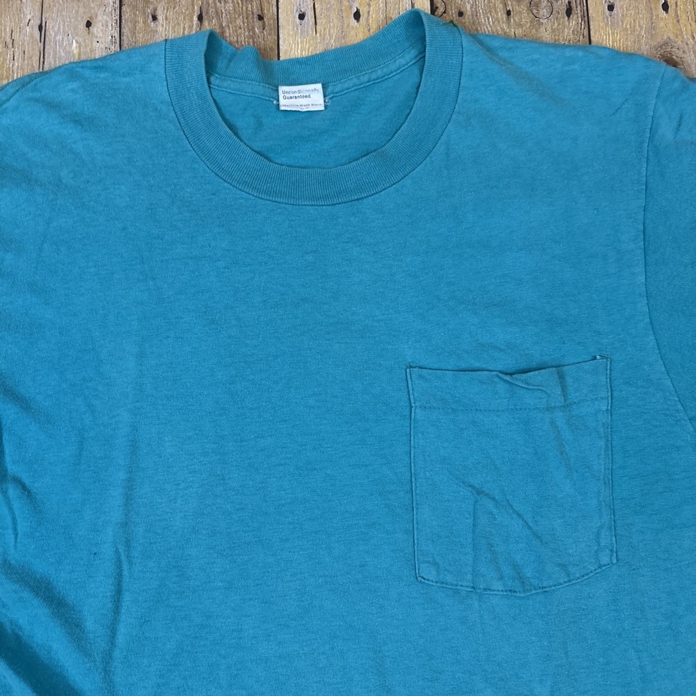 Vintage BVD Pocket T Shirt Selvedge Single Stitch Large Made In USA