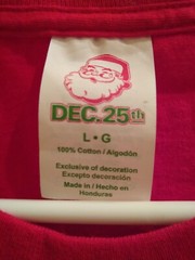 Christmas Santa Claus Beard December 25th Funny Holiday Ugly T-Shirt size L