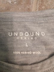 Unbound Merino T-shirt 100% Merino Wool Grey Heather Mens Size L